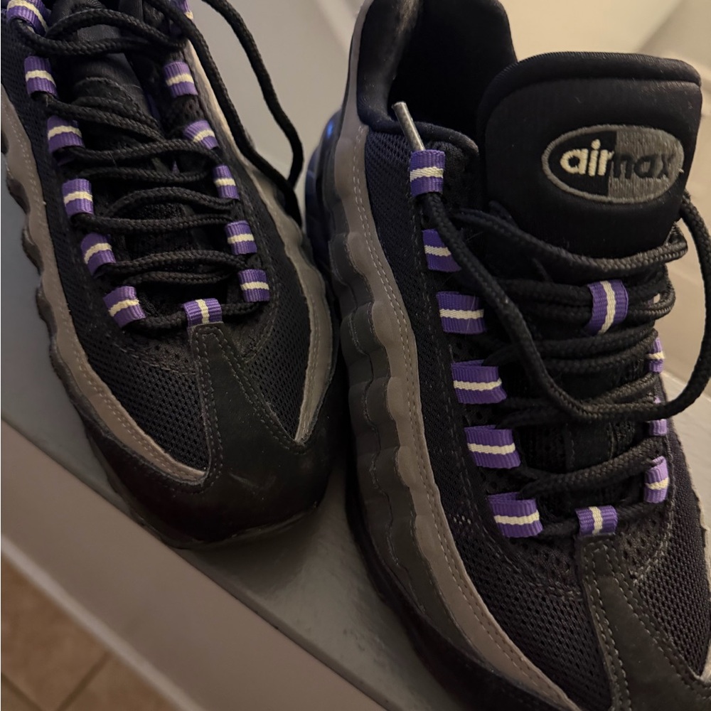 Nike Air Max Black and Purple Sneakers